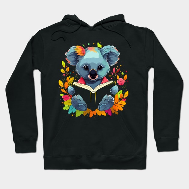 Koala Reads Book Hoodie by JH Mart